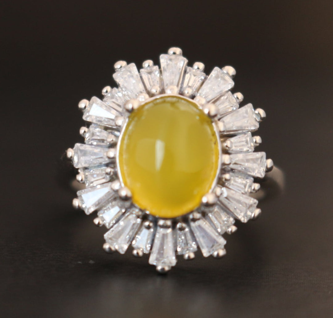 Women's Yellow Yemeni Agate Ring