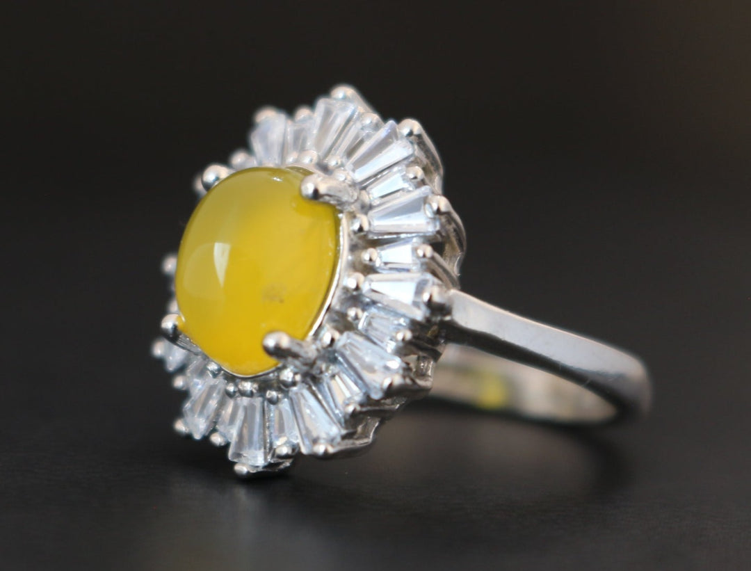 Women's Yellow Yemeni Agate Ring