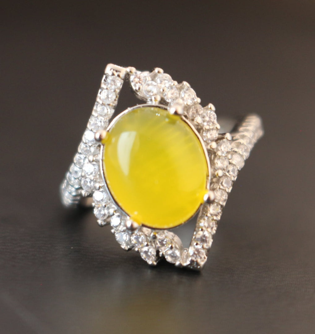 Women's Yellow Yemeni Agate Ring