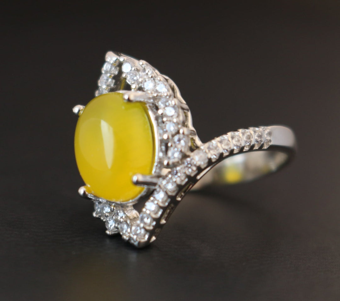Women's Yellow Yemeni Agate Ring