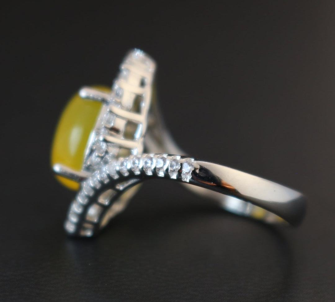 Women's Yellow Yemeni Agate Ring