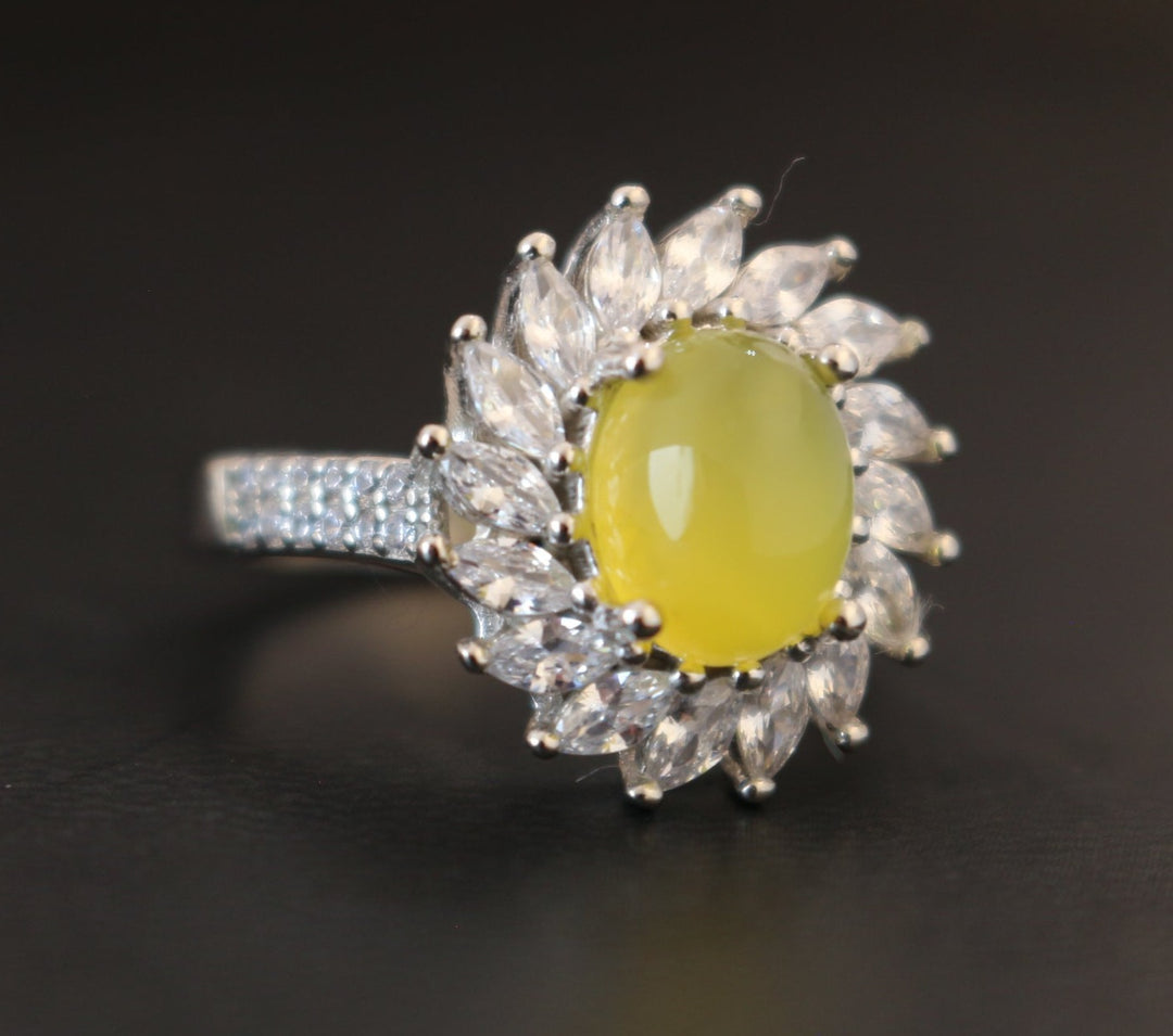 Women's Yellow Yemeni Agate Ring