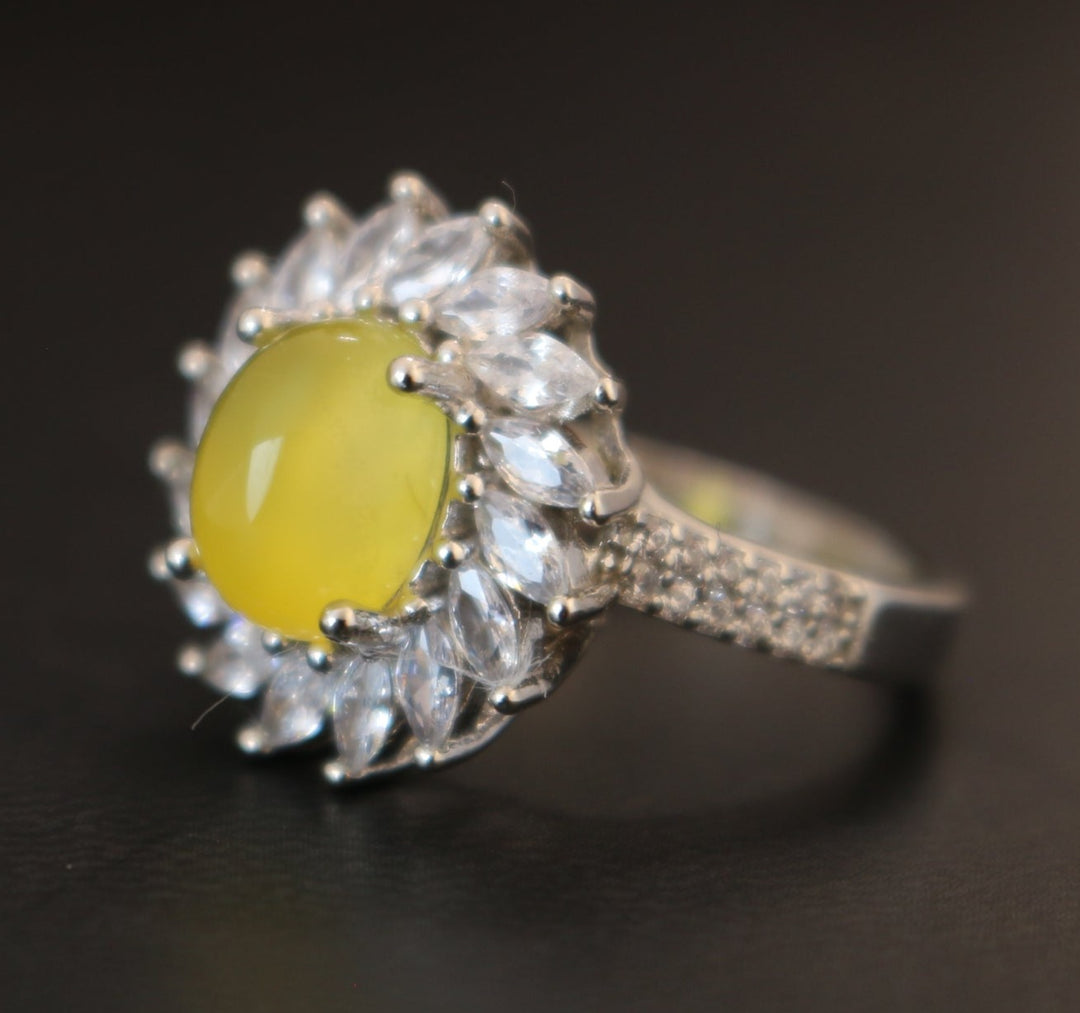 Women's Yellow Yemeni Agate Ring