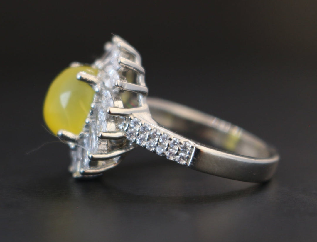 Women's Yellow Yemeni Agate Ring