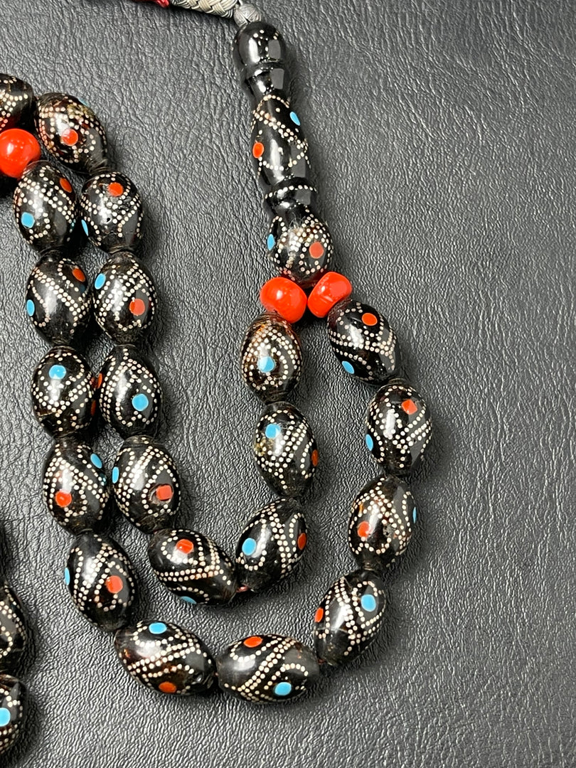 Black coral Prayer Beads يسر بحري