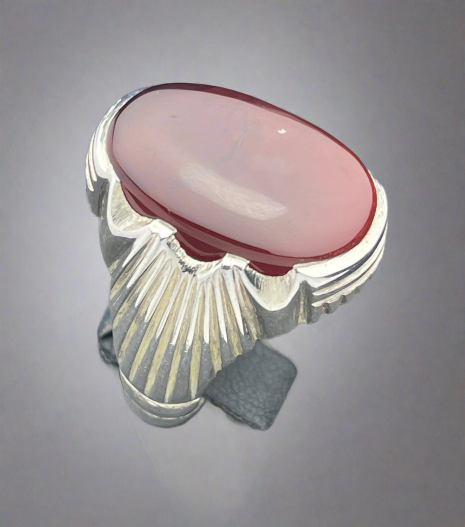 Red Yemeni Agate Ring