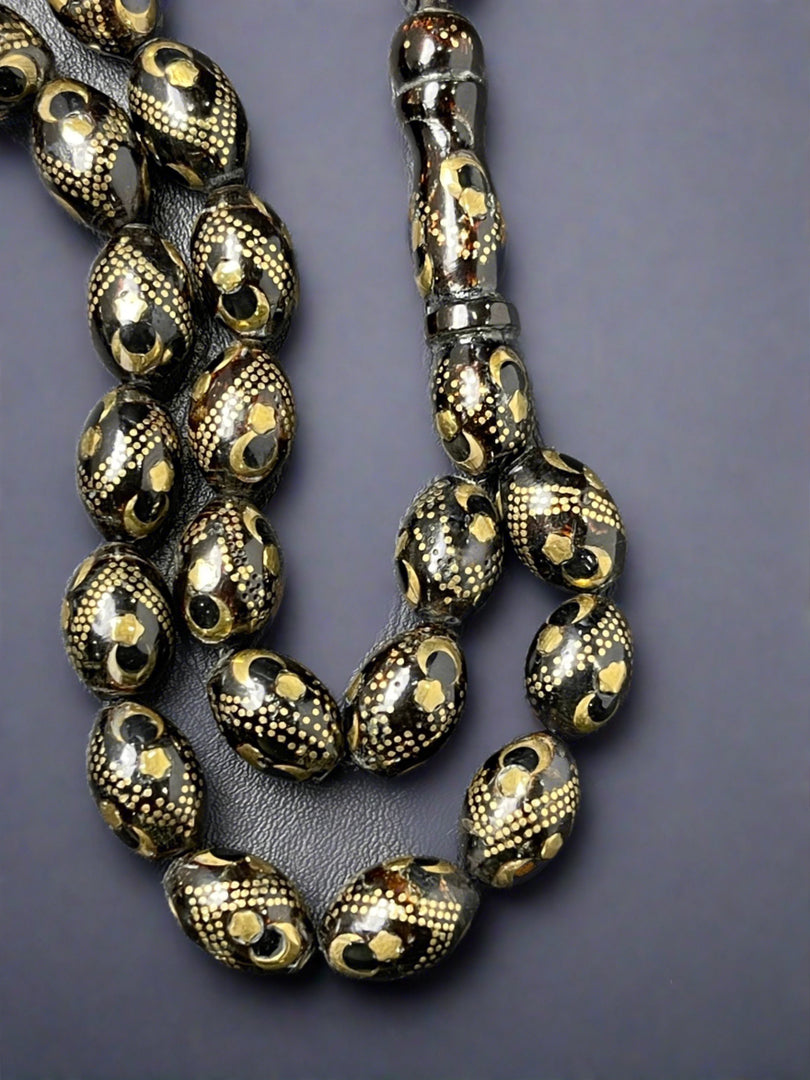 Black coral Prayer Beads يسر بحري