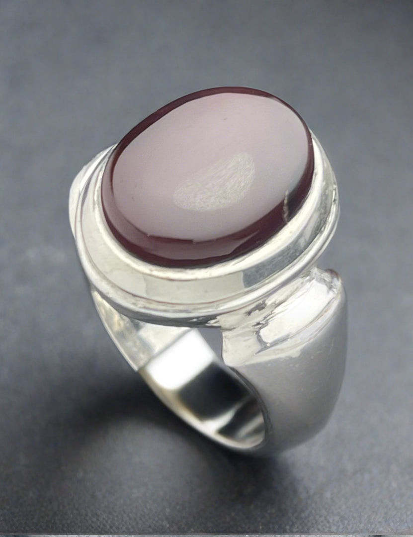 Cherry Red Yemeni Agate Ring