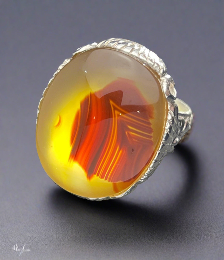 Yemeni Agate Ring
