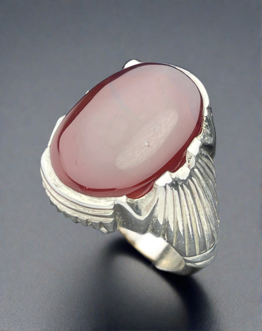 Red Yemeni Agate Ring