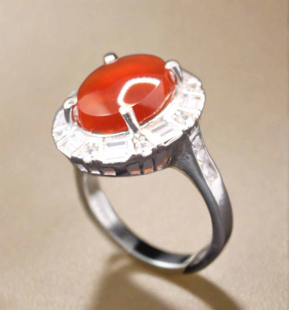 Women's Red Yemeni Agate Ring
