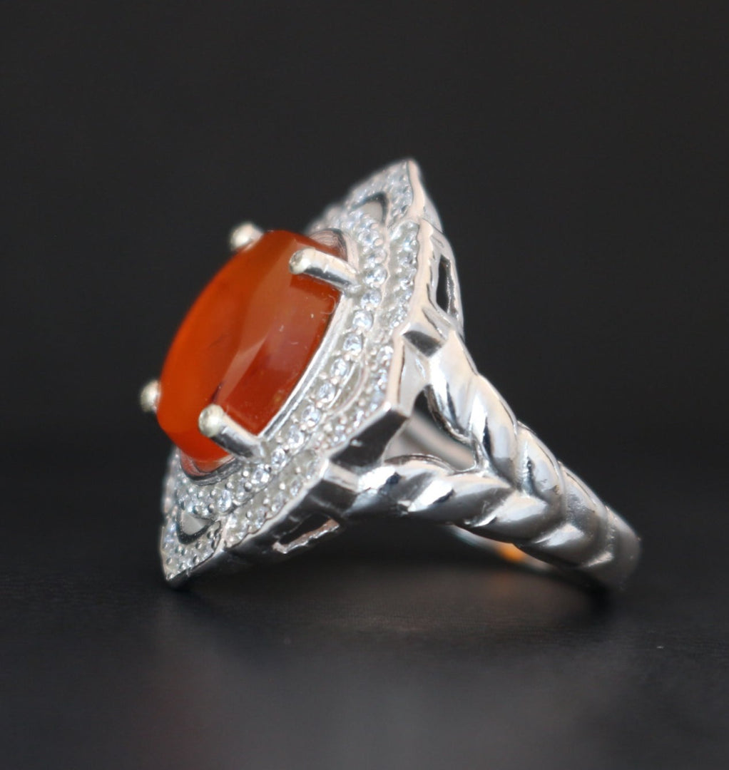 Women's Red Yemeni Agate Ring