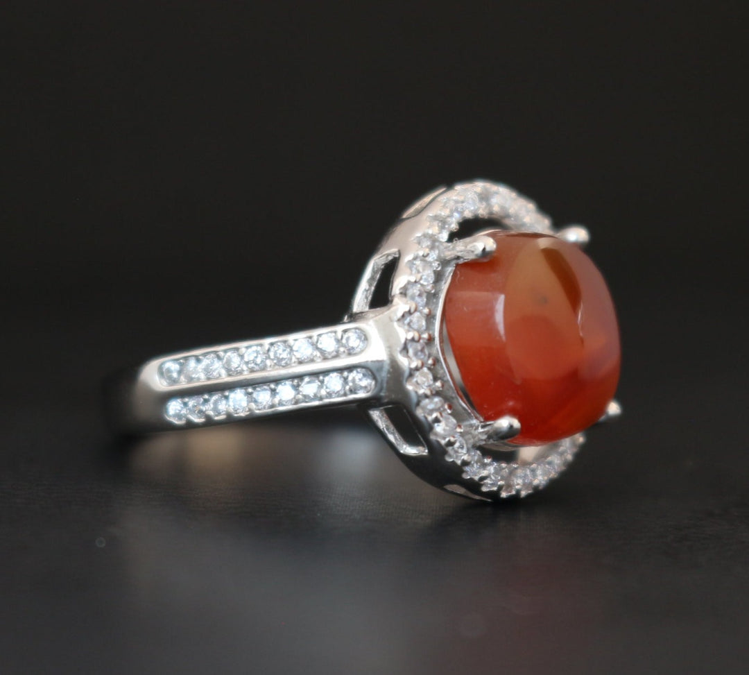 Women's Red Yemeni Agate Ring