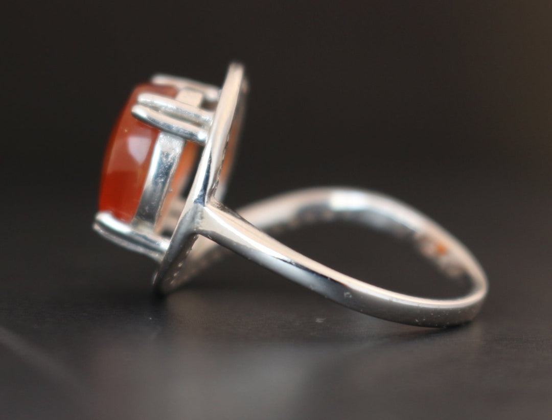 Women's Orange Yemeni Agate Ring