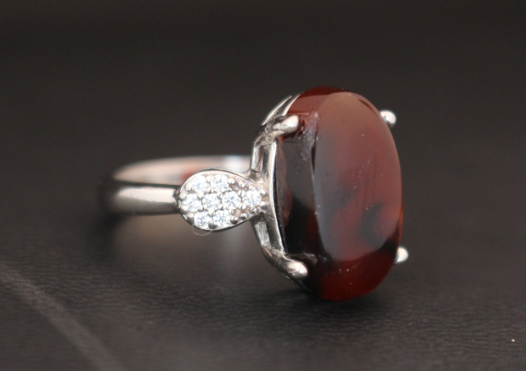 Women's Cherry Red Yemeni Agate Ring