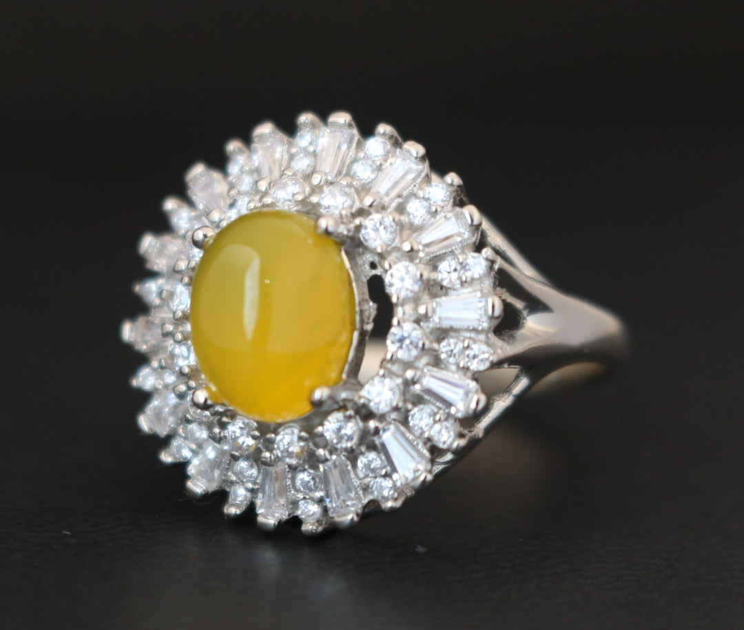 Women's Yellow Yemeni Agate Ring