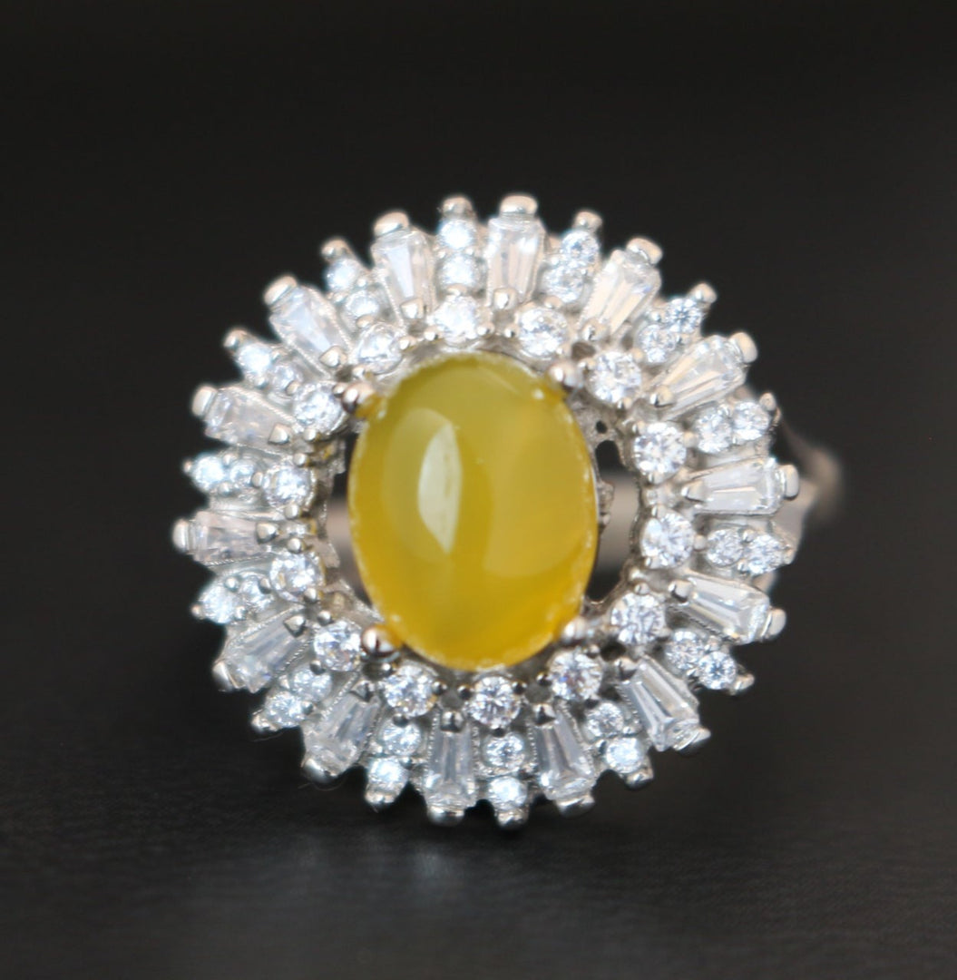 Women's Yellow Yemeni Agate Ring