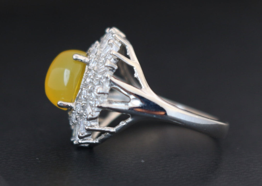 Women's Yellow Yemeni Agate Ring