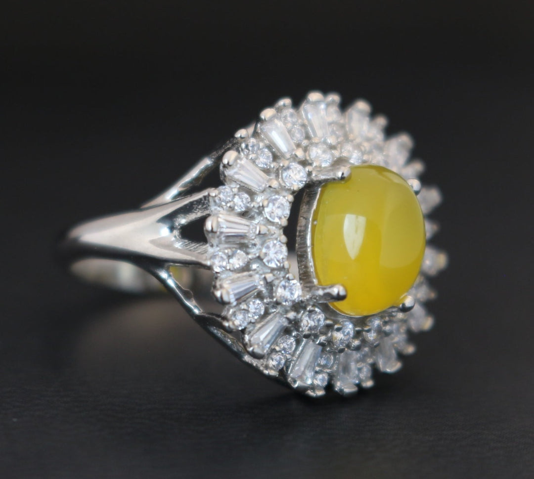 Women's Yellow Yemeni Agate Ring
