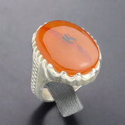 Orange Yemeni Agate Ring