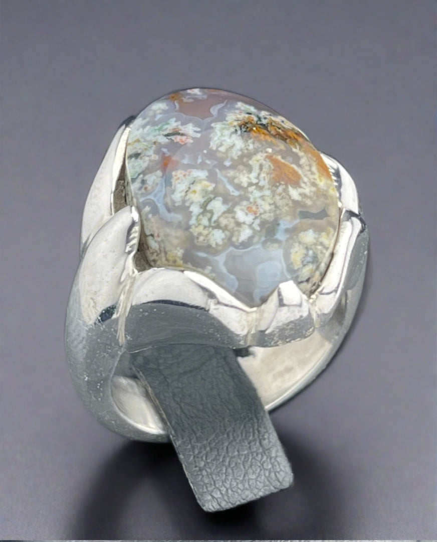 Floral Agate Ring