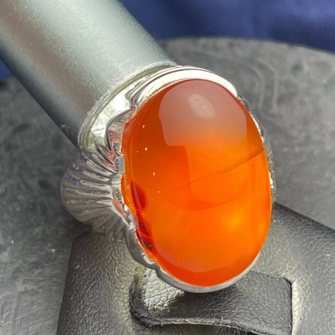 Red Yemeni Agate Ring