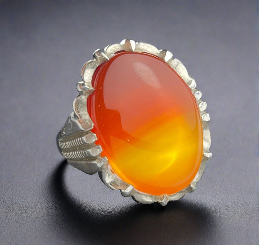 Yemeni Agate Ring