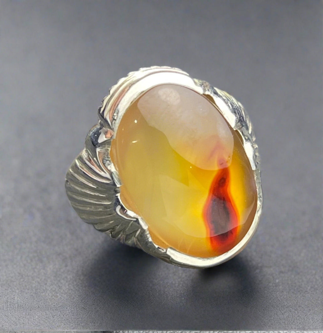 Yemeni Agate Ring