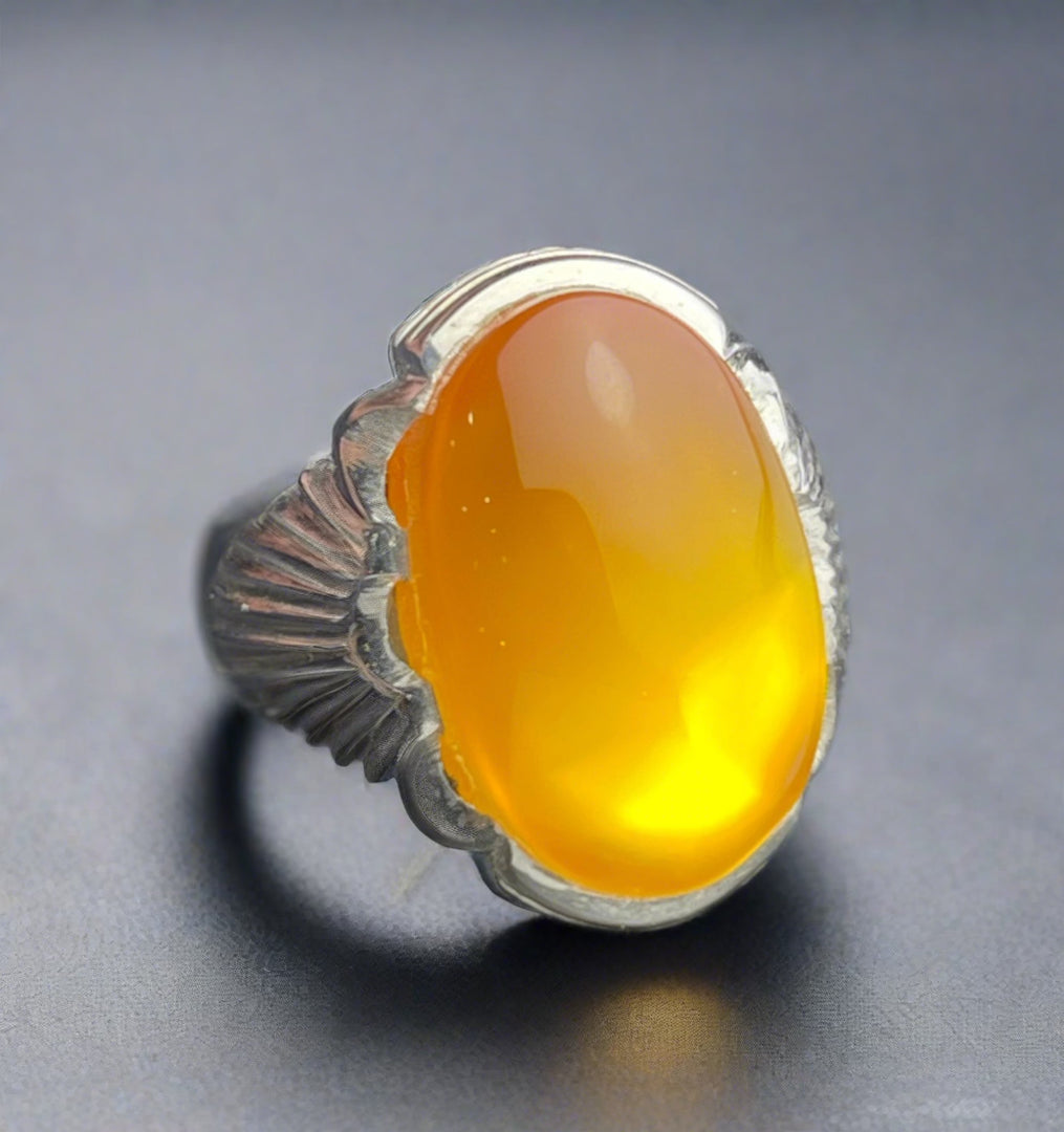 Yemeni Agate Ring