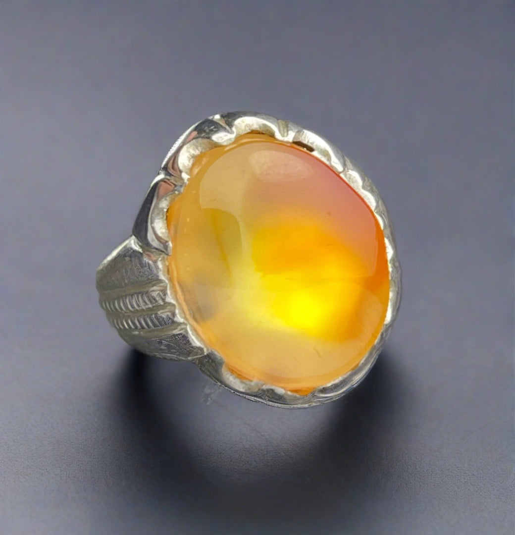 Yemeni Agate Ring