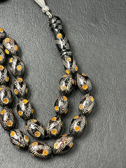 Black coral Prayer Beads يسر بحري