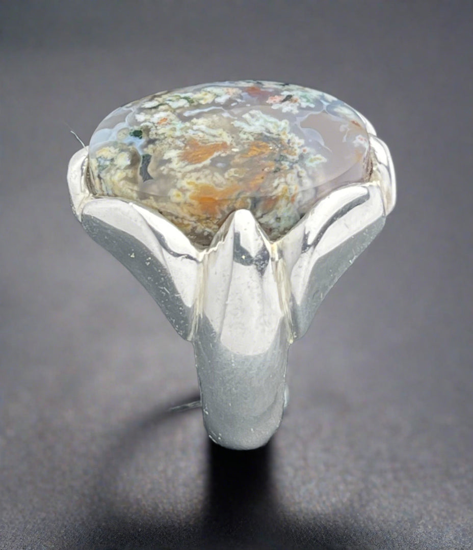 Floral Agate Ring