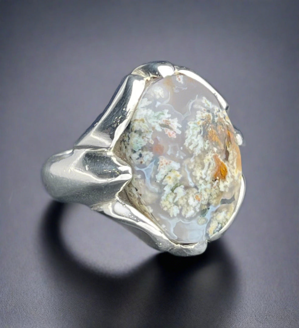 Floral Agate Ring